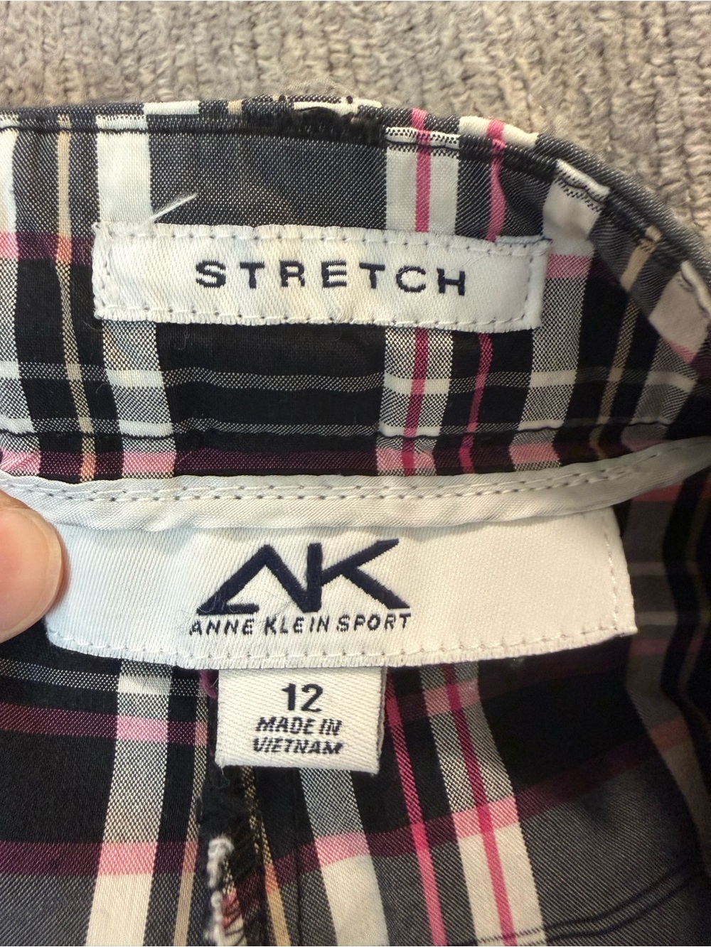 Anne Klein Sport Black White and Pink Plaid Bermuda Shorts - Picture 7 of 7